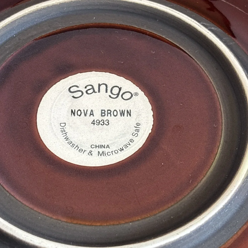 Sango Nova‎ Brown # 4933 Set of 5 Salad Plates 8